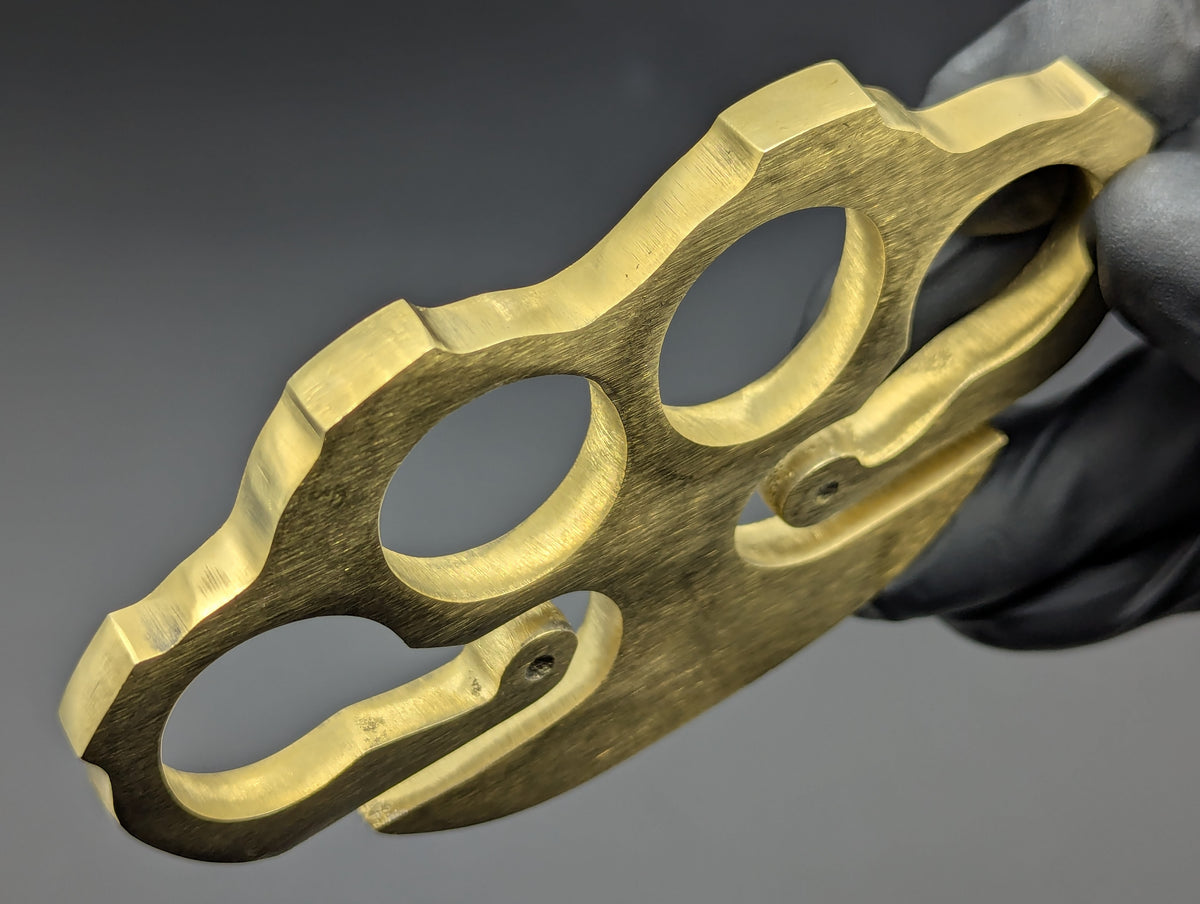 Solid Brass Keyring Belt Loop Knuckle Duster