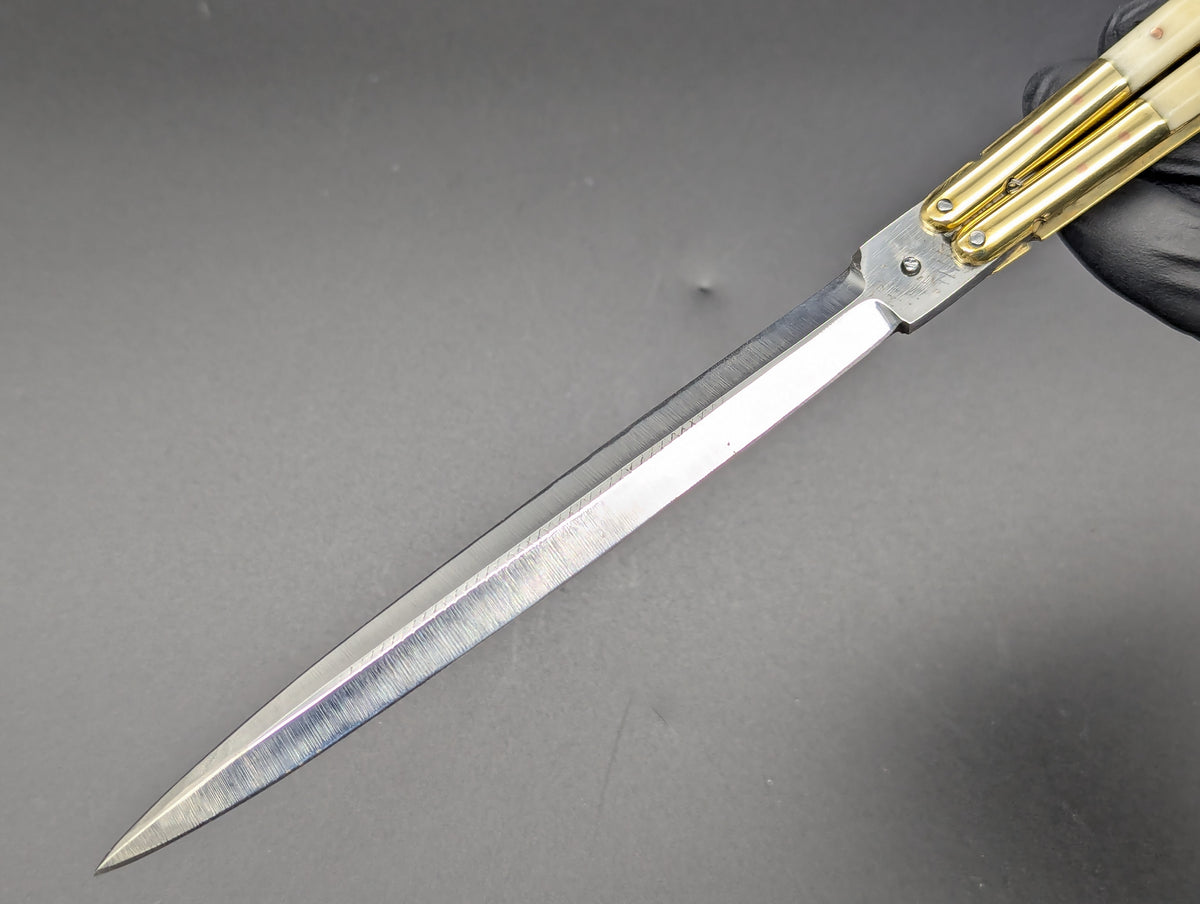 11" ULTRA SLIMLINE BONE SCALE FHM BALISONG CP