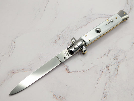 9" Renzo Beltrame Imitation Pearl Flat Grind Italian Stiletto
