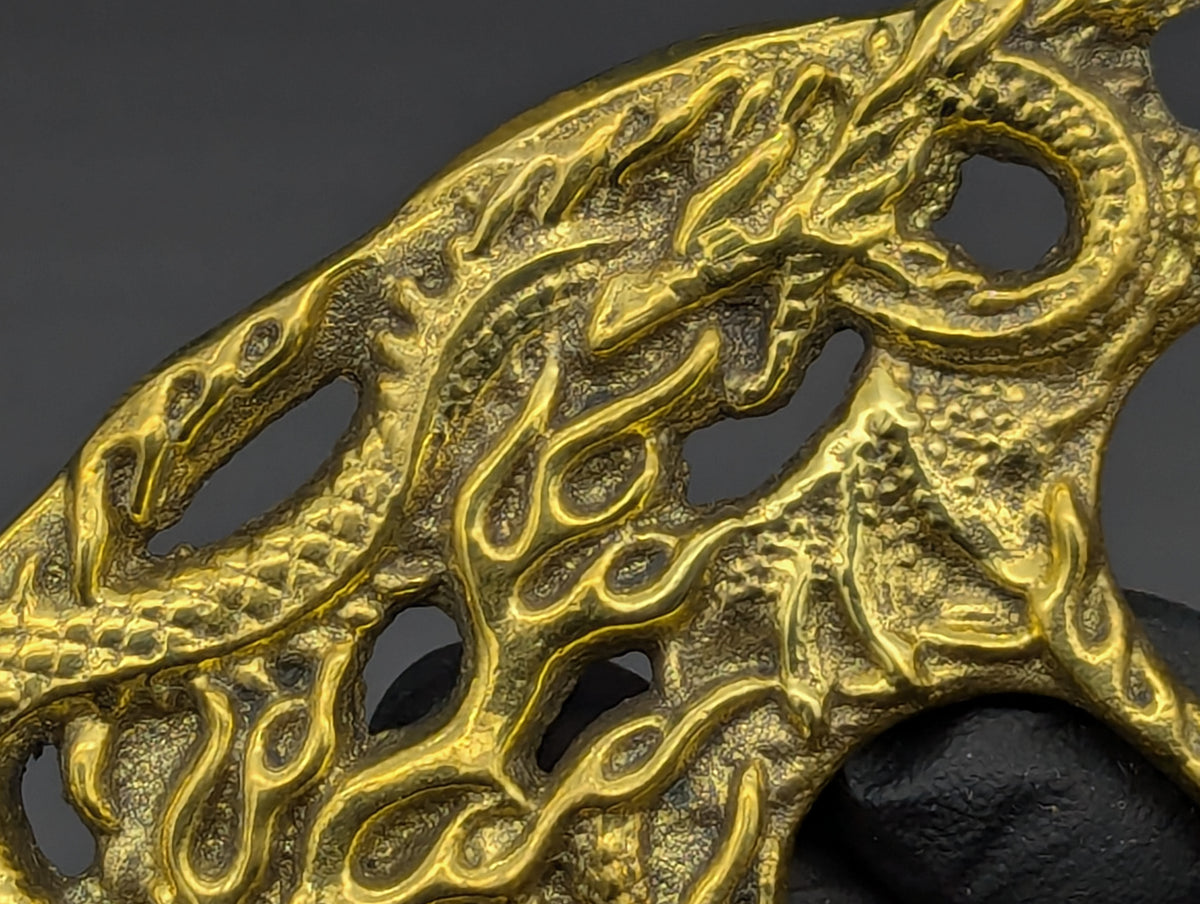 SOLID CAST BRASS LUCKY DRAGON KNUCKLE DUSTER