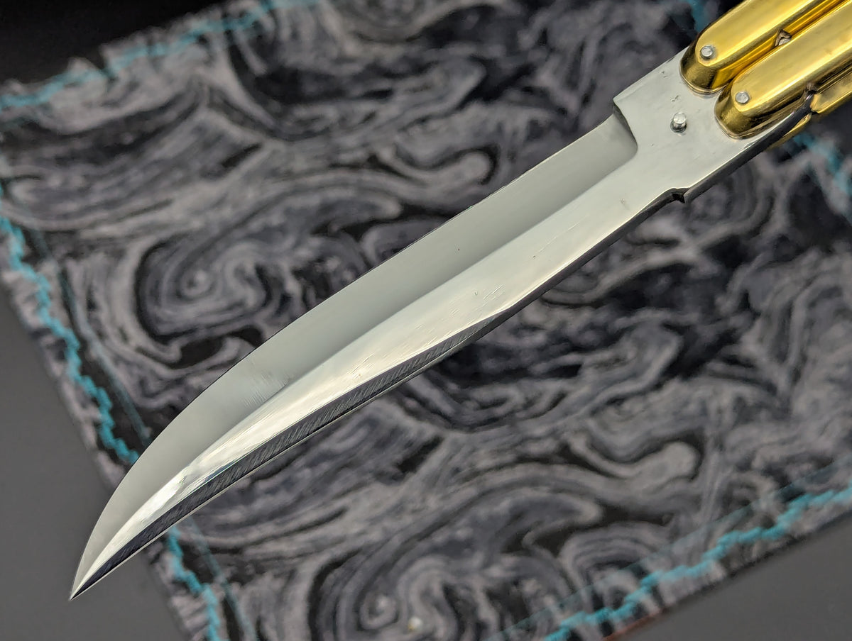 11" Clip Point Brass Batangas Philippines Handmade Balisong