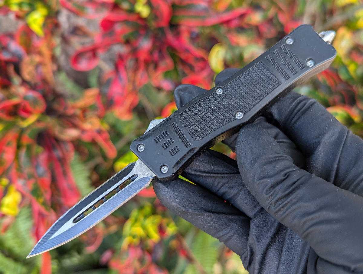 7" Mini Double Edge CQB OTF Automatic Knife Black
