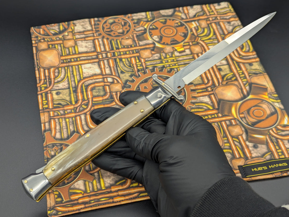 11" HONEY HORN FRANK B HANDMADE ITALIAN SWINGUARD STILETTO