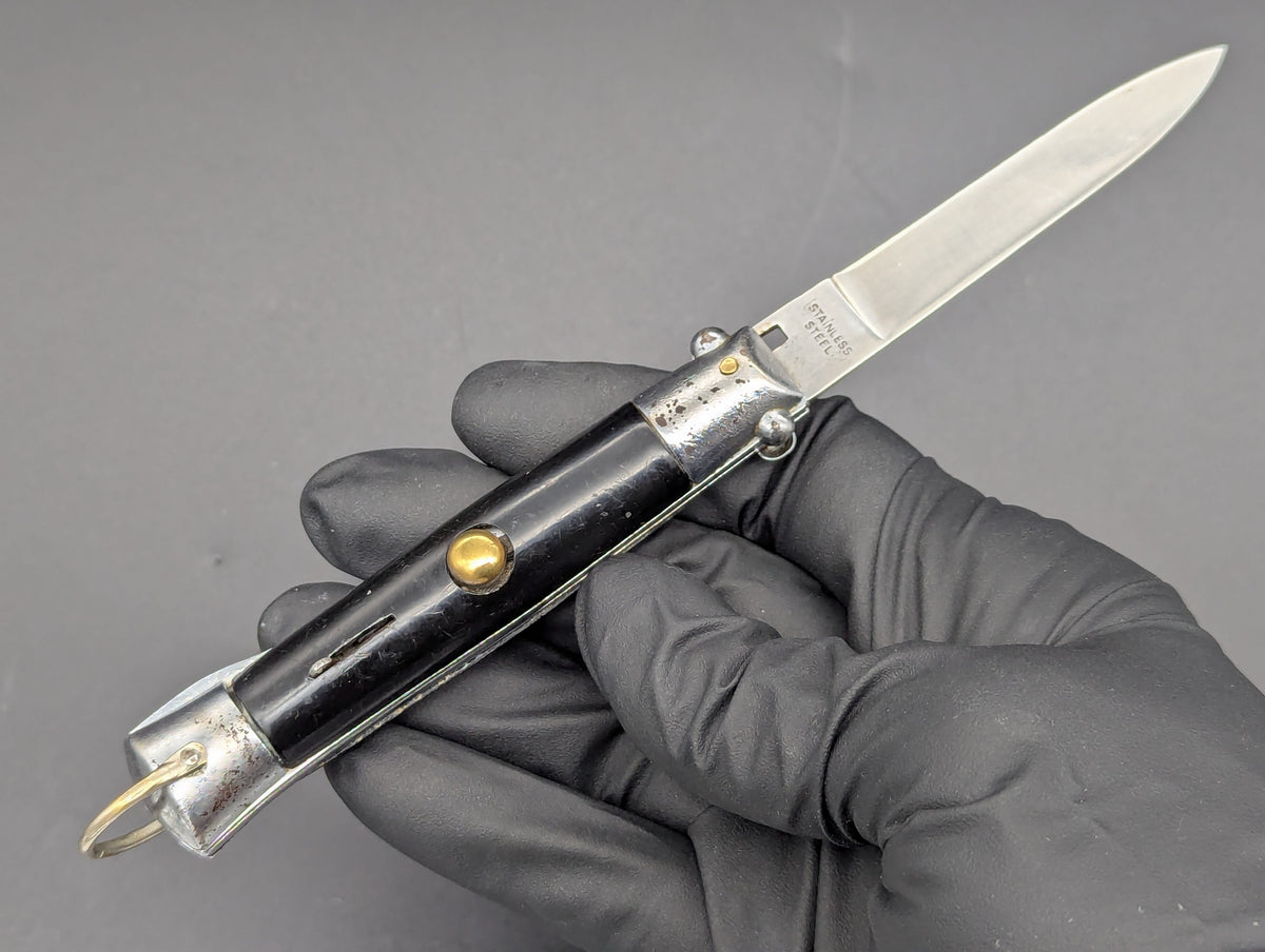 6.5" VINTAGE MICKEY EARS RIZZUTTO STYLE SWITCHBLADE KNIFE 1