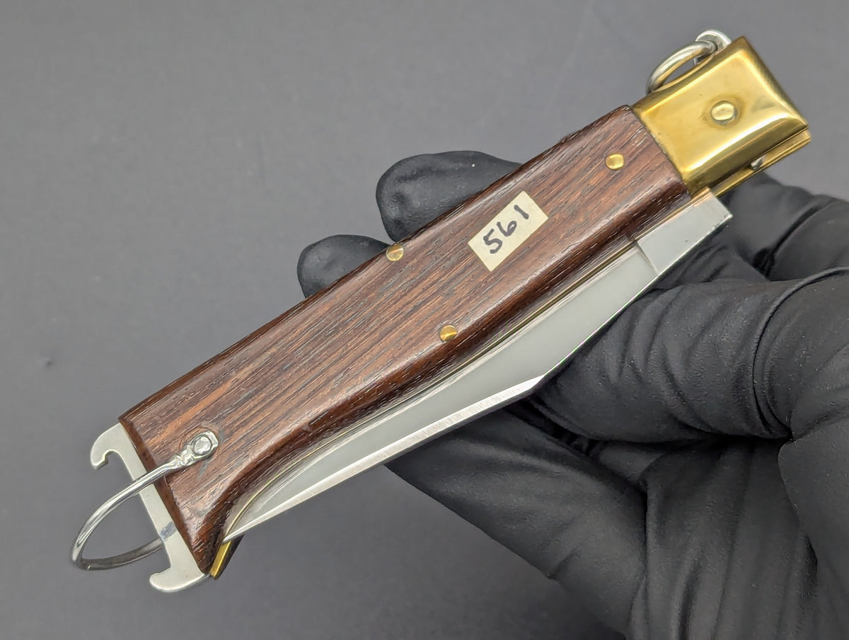 8" JAGUAR ITALIAN SHELL PULLER HUNTING KNIFE WOOD & BRASS