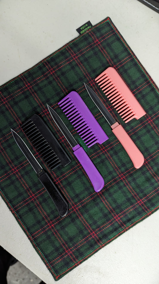 Black Concealed Comb Knife
