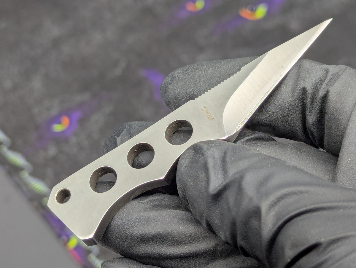 3.5" HARDENED STEEL SPIKE MINI NECK KNIFE w/ SHEATH