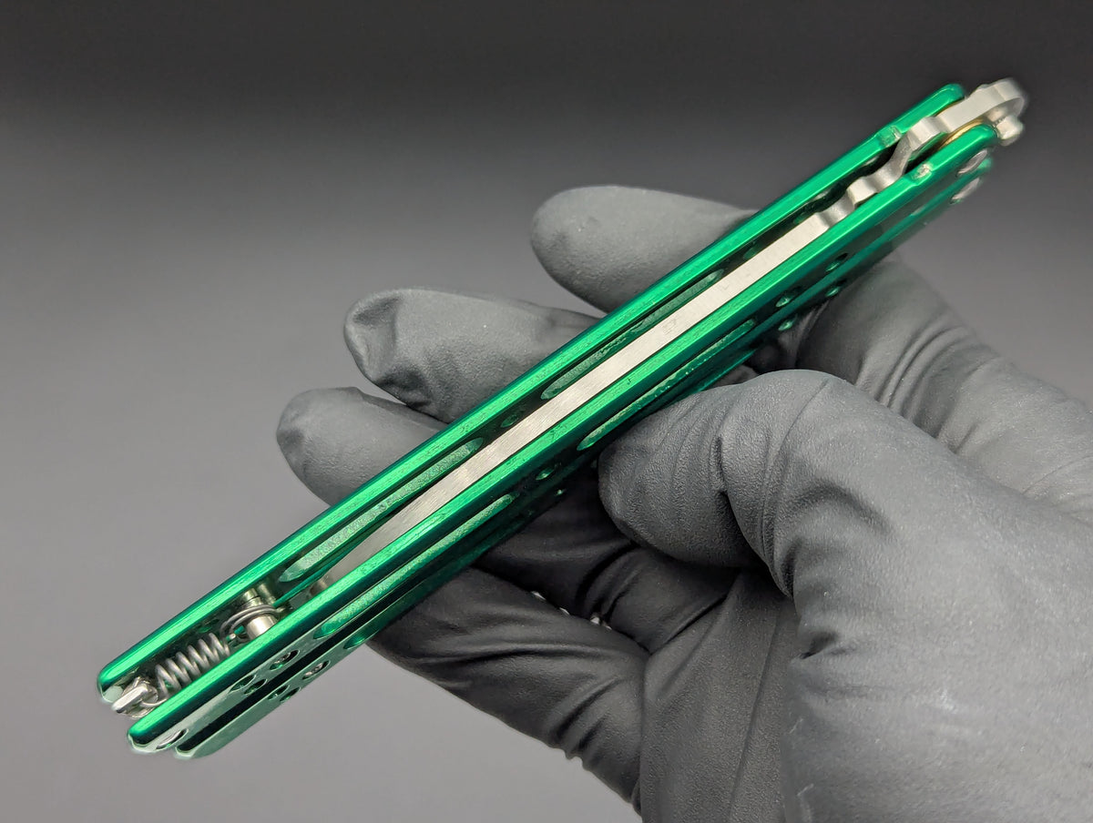 GREEN SKELETONIZED BALISONG TRAINER