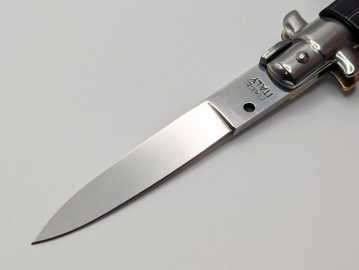 8" OL Buffalo Horn Italian Stiletto Flat Grind