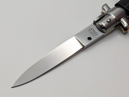 8" OL Buffalo Horn Italian Stiletto Flat Grind