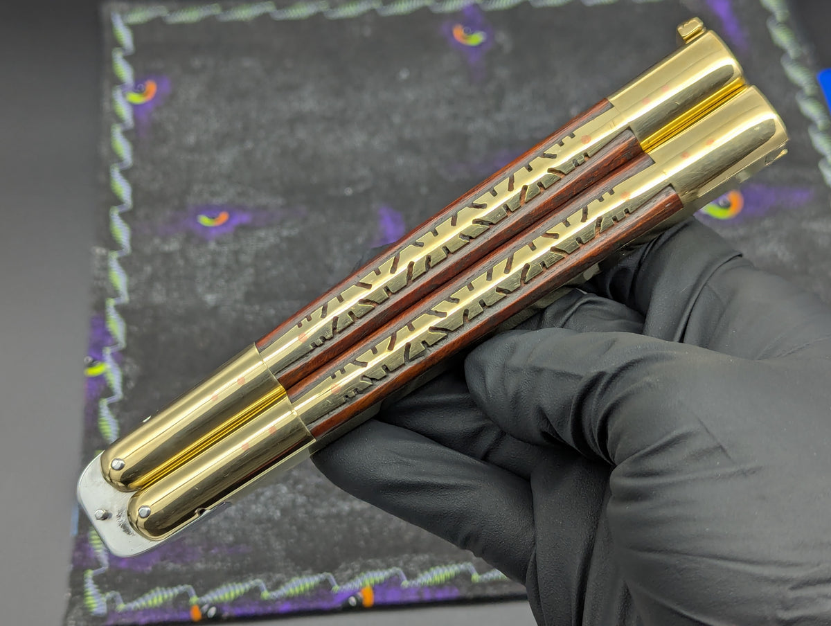 11" KALAPKUP Ultra Heavy Brass FHM Balisong Clip Point