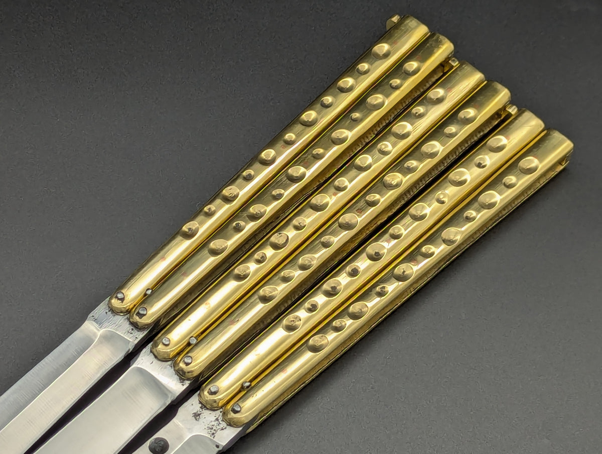 11" BRASS & STEEL CLIP POINT PHILIPPINES HANDMADE BALISONG