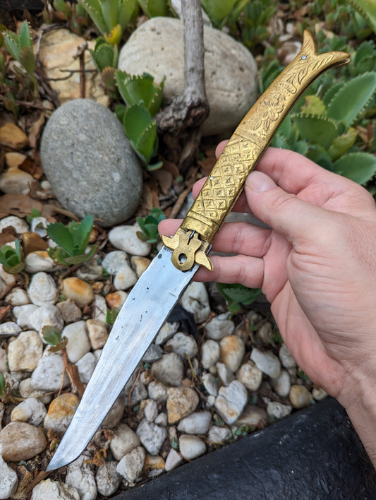 Large Vintage Brass Rampur Handmade Automatic Leverlock