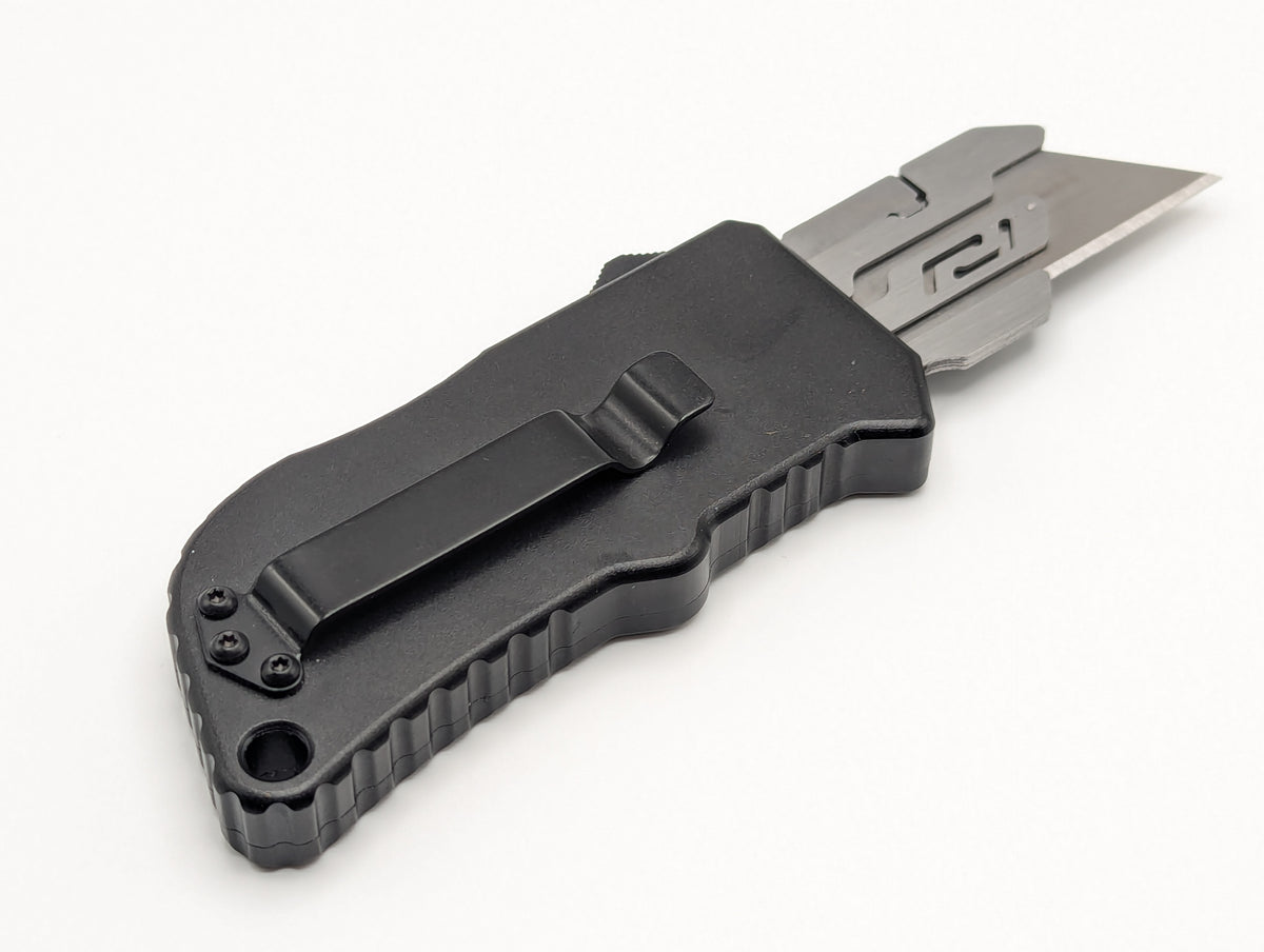 Black Carbon Fiber D/A Box Cutter OTF Knife