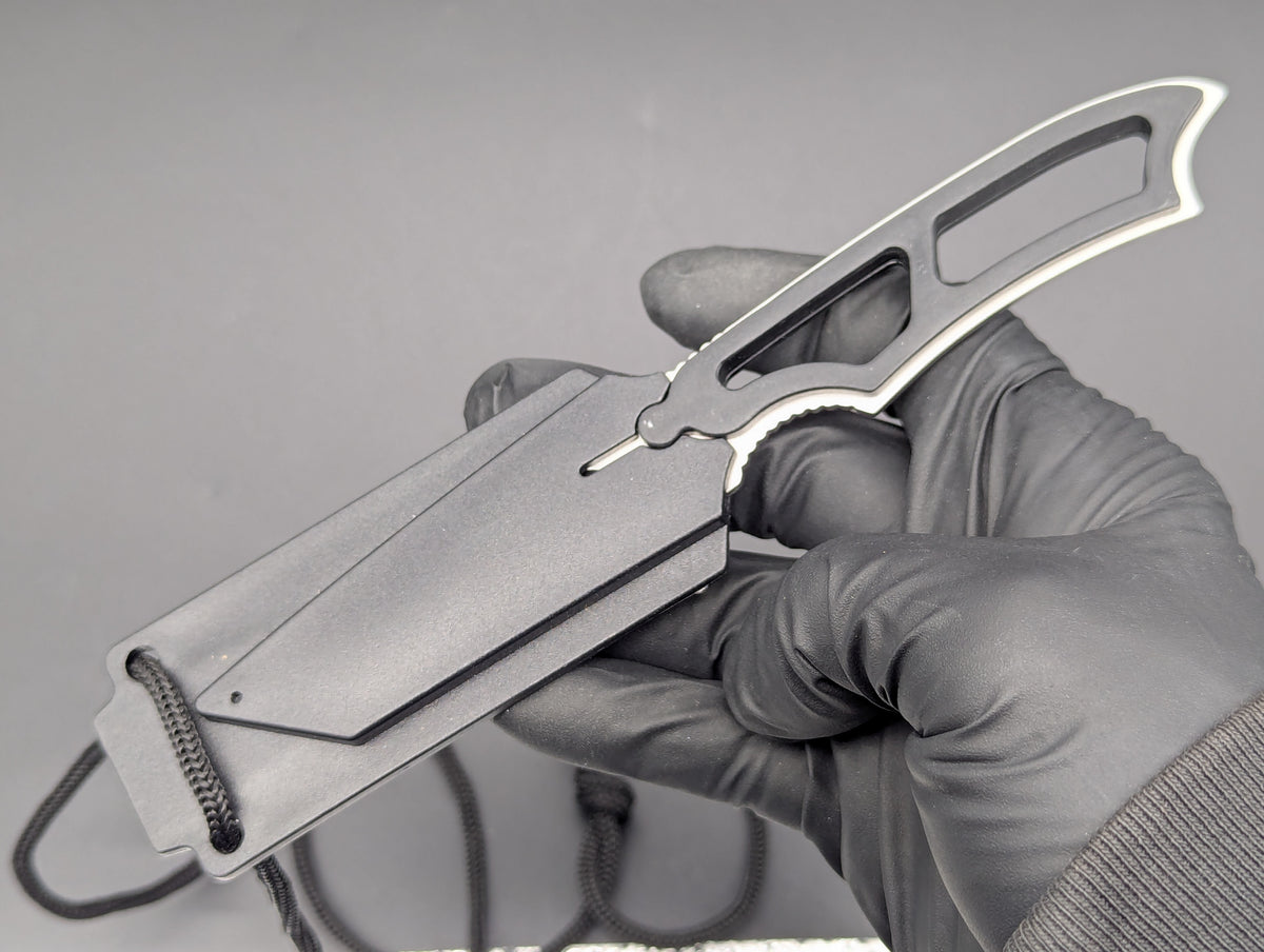 6.5" DROP POINT NECK KNIFE w/ EMERGENCY WHISTLE