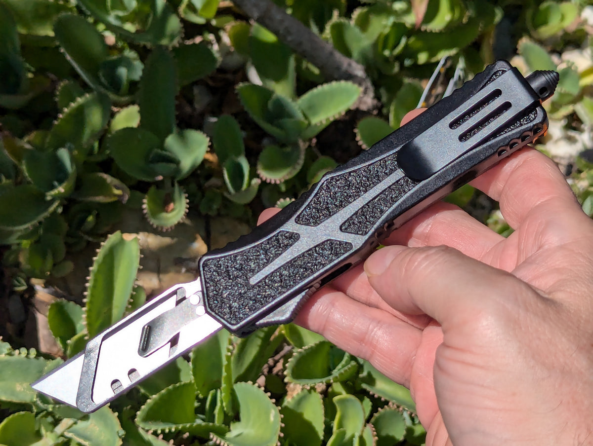 Tactical EDC Box Cutter D/A OTF Knife