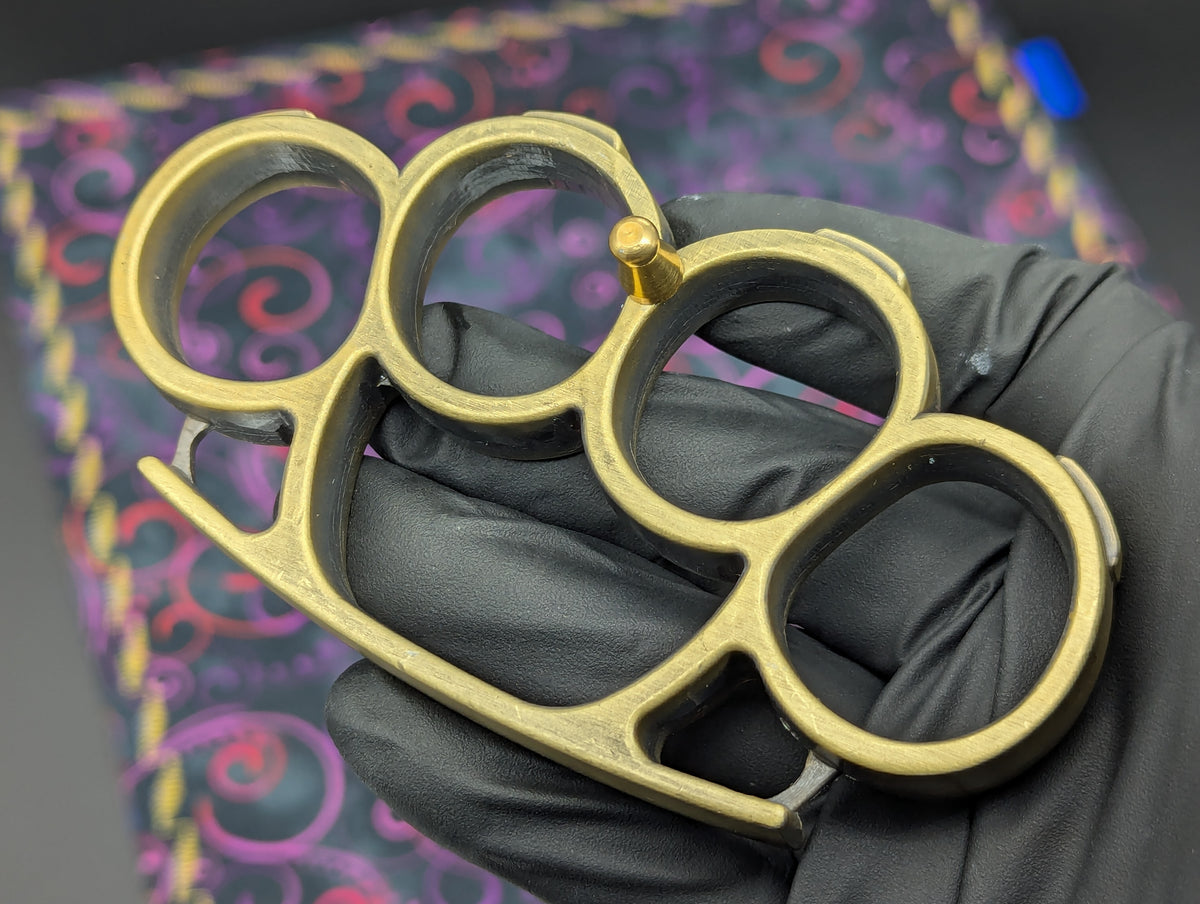 ANTIQUE BRONZE ULTRA SQUARE TOP BRASS KNUCKLE DUSTER