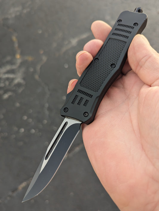 8.25" Single Edge CQB OTF Automatic Knife Black