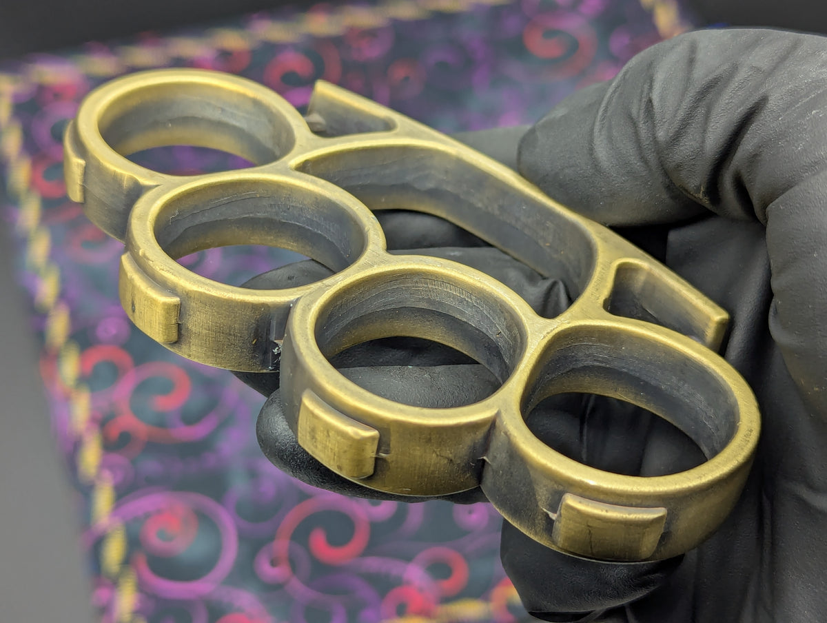 ANTIQUE BRONZE ULTRA SQUARE TOP BRASS KNUCKLE DUSTER
