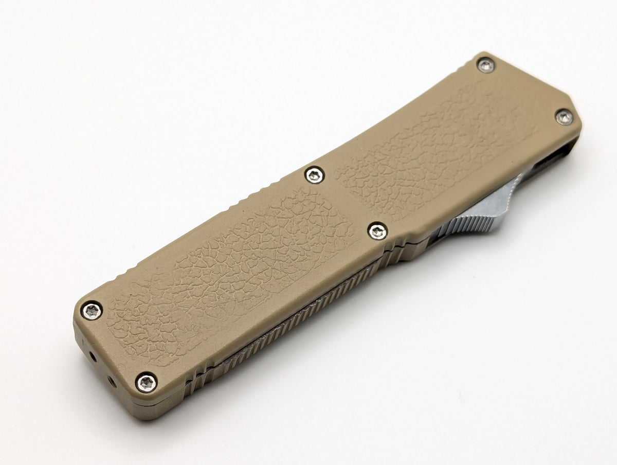 SAND LIGHTNING OTF KNIFE SERR. EDGE DROP POINT BLADE
