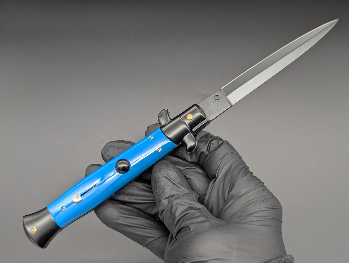 NOS 9" Frank Beltrame BLUE Tactical Italian Stiletto Knife Dagger