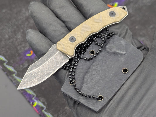 4.75" FULL TANG G-10 DROP POINT NECK KNIFE