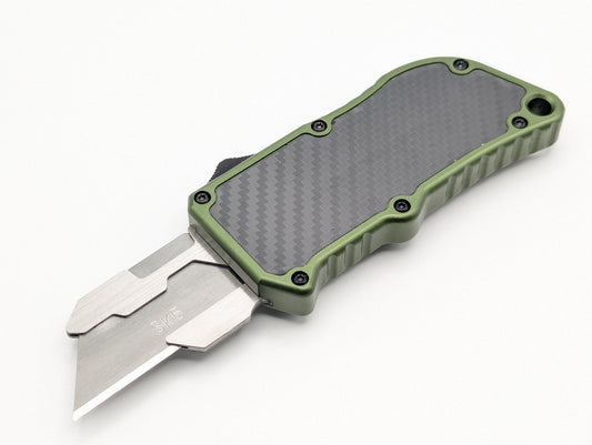 Green Carbon Fiber D/A Box Cutter OTF Knife