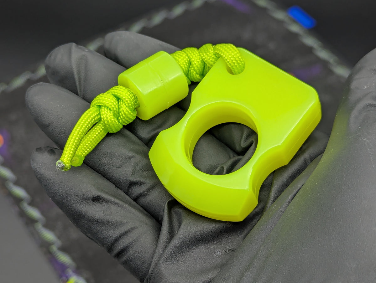 GLOW IN DARK GREEN RESIN "SFK" SINGLE FINGER KNUCKLE DUSTER