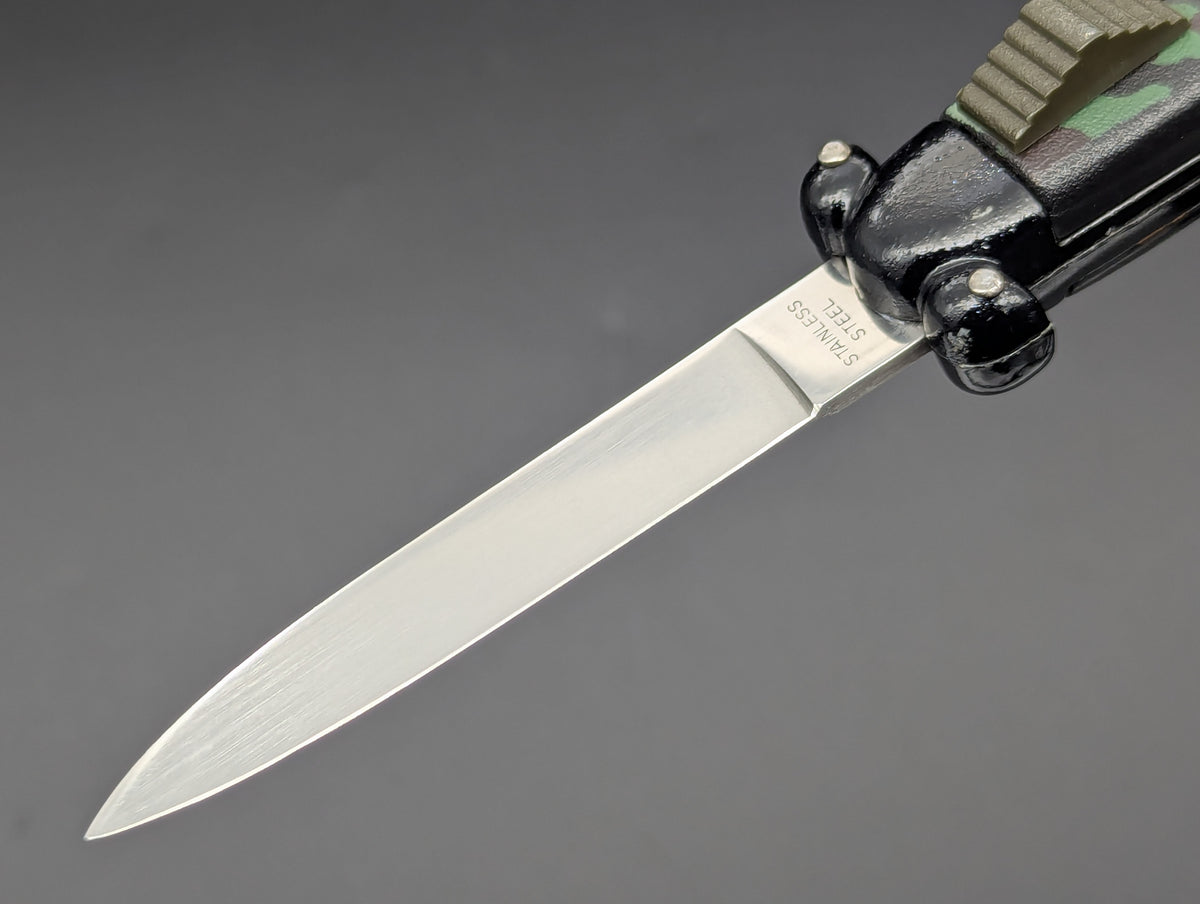 VINTAGE KOREAN NATO MILITARY OTF KNIFE 3 PIN CAMO