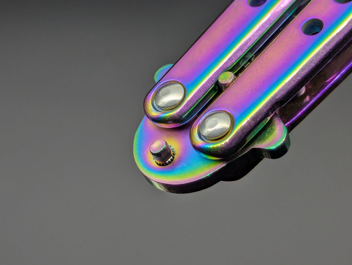 RAINBOW Ti SKELETONIZED BALISONG TRAINER