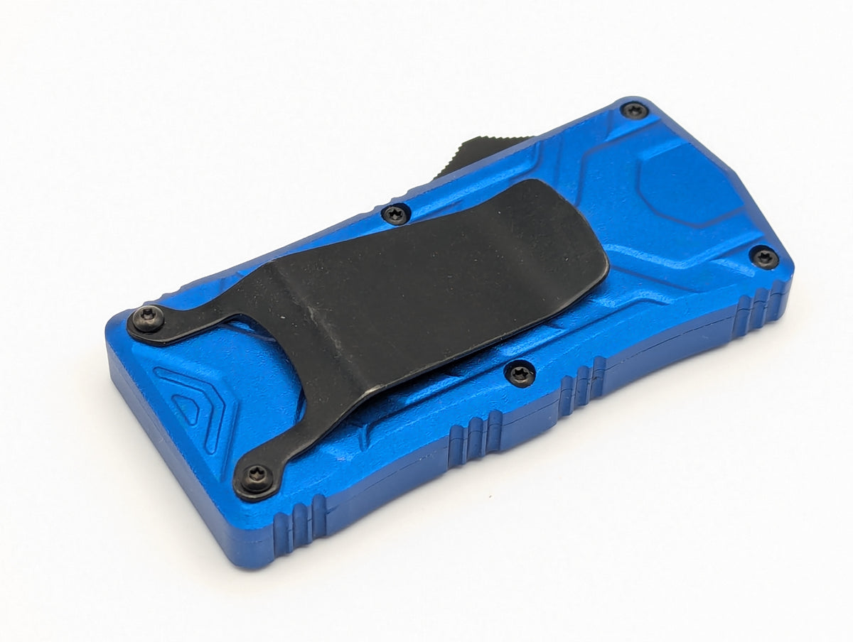 Blue Molded Aluminum D/A Box Cutter OTF Knife