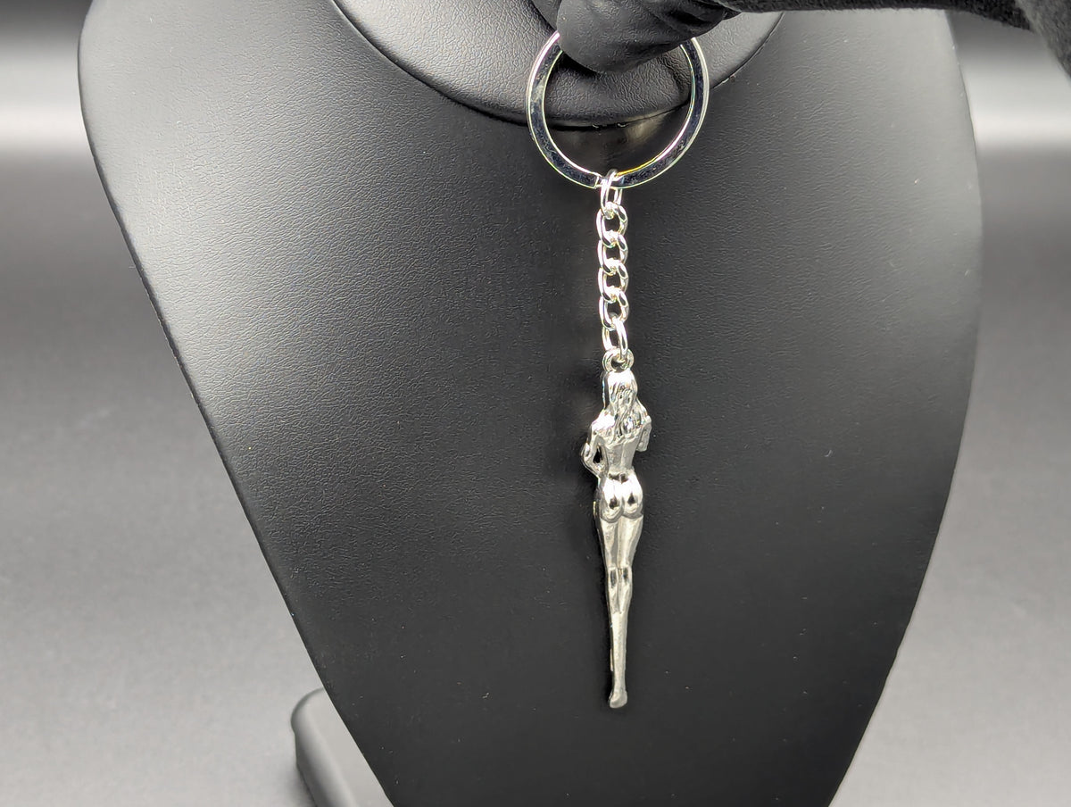 SILVER BURLESQUE NUDIE TOOTSKI PARTY SPOON KEYRING