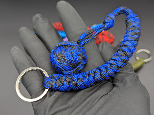 3 Oz Blue & Black Monkey Fist Keyring