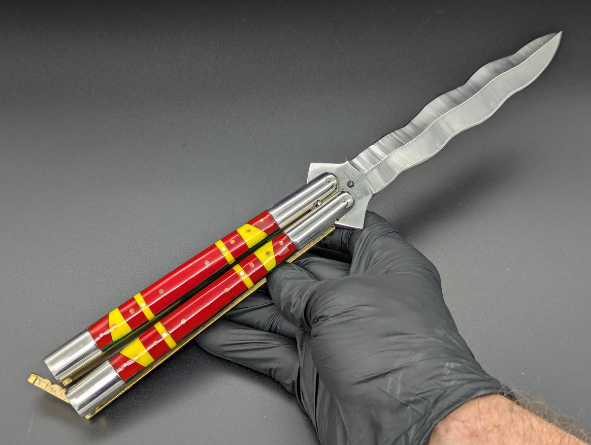 29cm 268g KRIS BLADE FIESTA FHM BALISONG RED/ YELLOW