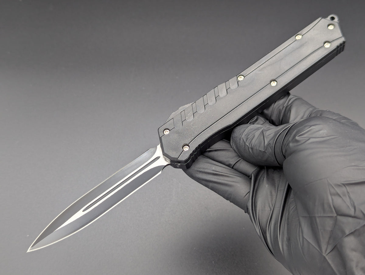 12 PC BLACK COMPOSITE D/A OTF KNIFE