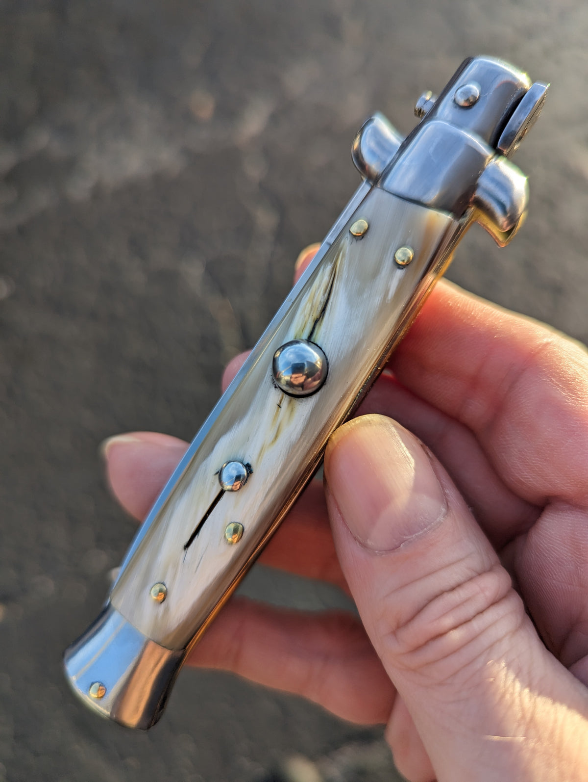 9" Renzo Beltrame Honey Horn Flat Grind Italian Stiletto 2