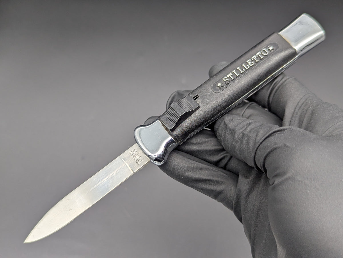 VINTAGE 80"s STILETTO NATO MILITARY D/A OTF KNIVES