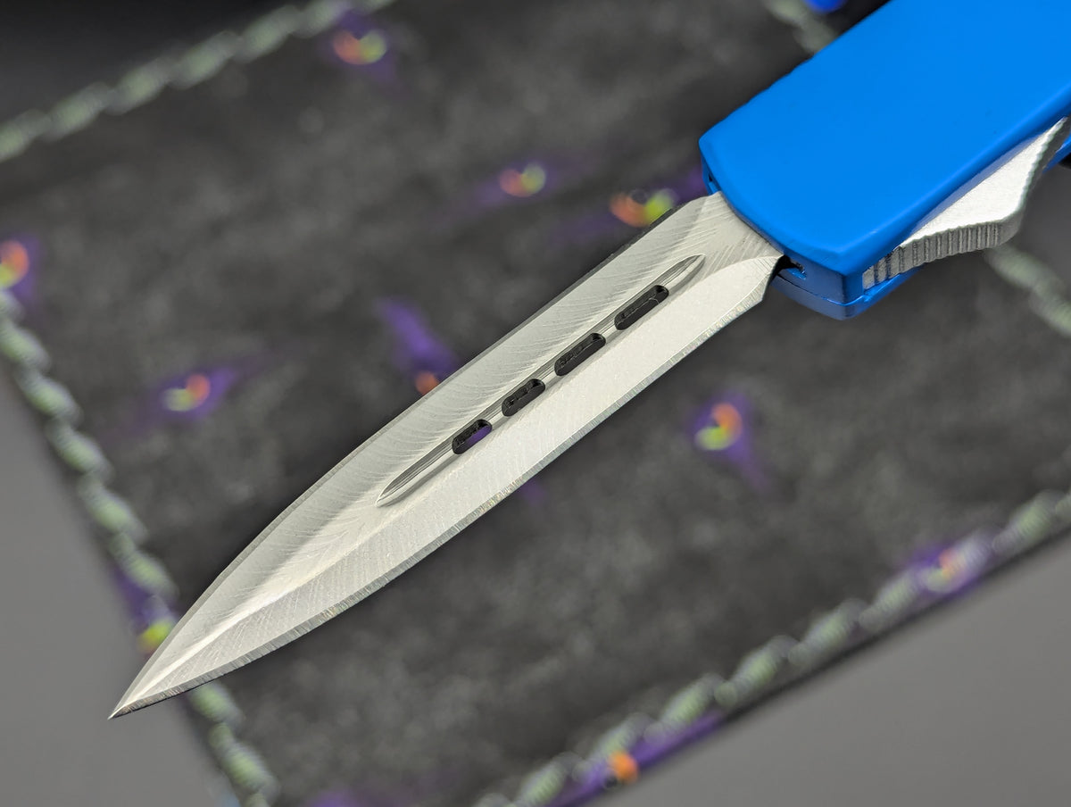 9.5" BLUE SLIMLINE EXECUTIVE D/A OTF KNIFE DOUBLE EDGE