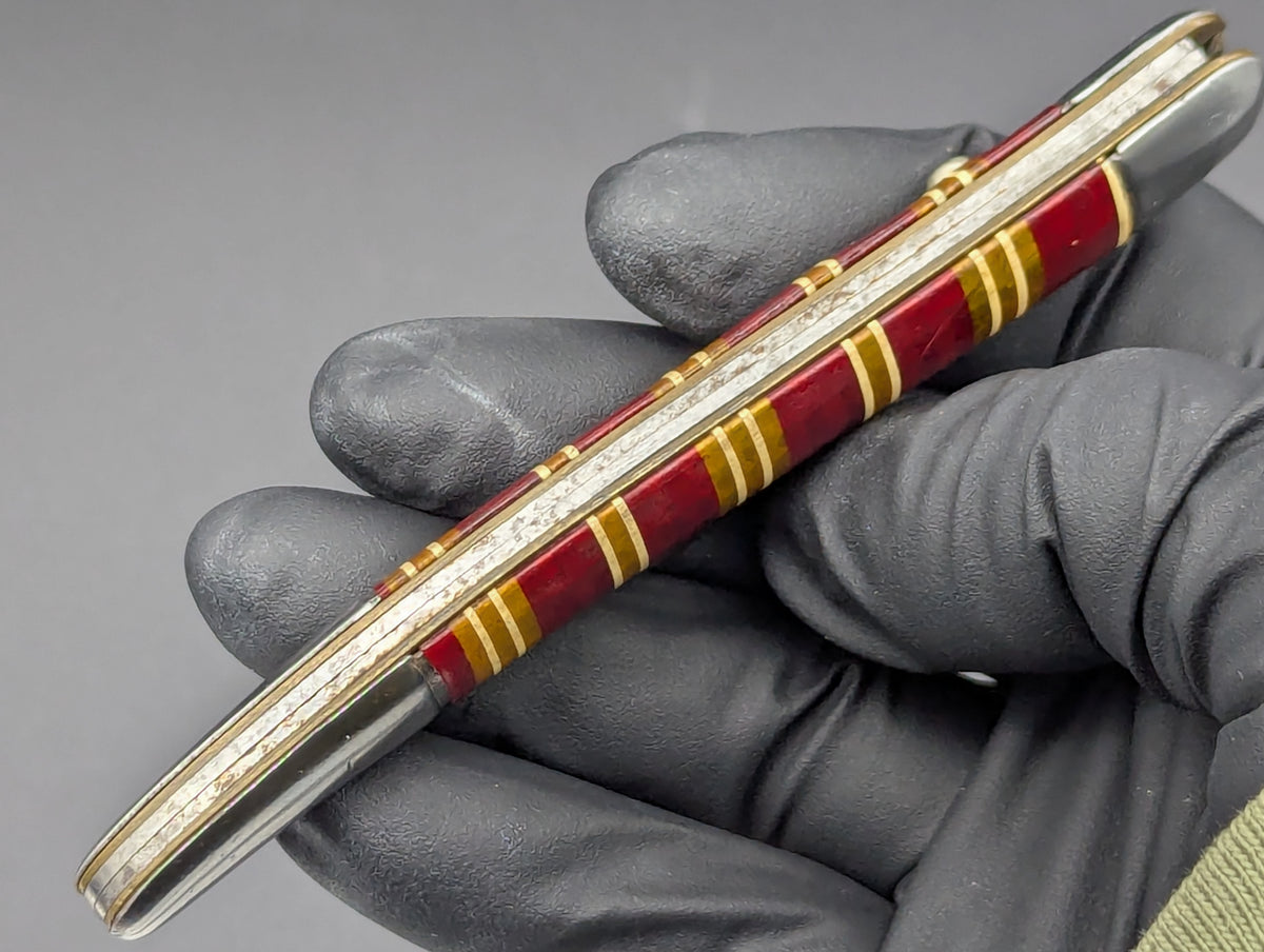 ANTIQUE HAMMER BRAND USA CANDY STRIPE SWITCHBLADE KNIFE