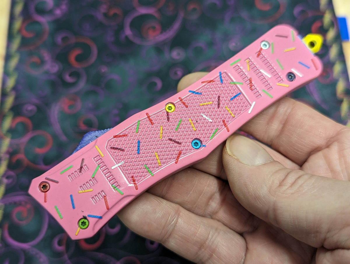 8.25" PINK SPRINKLE CQB D/A OTF KNIFE