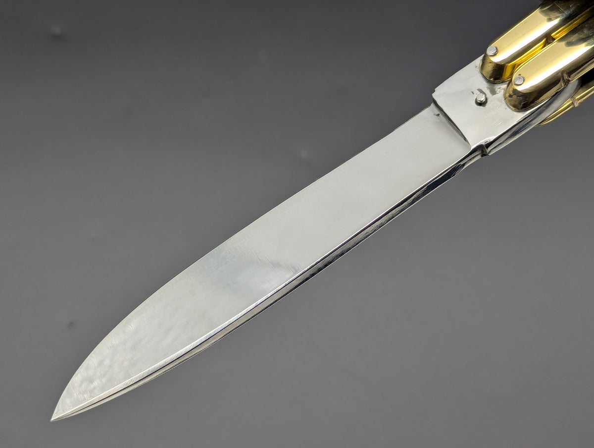 HUGE BRASS SLAB FHM BALISONG 384 GRAM RAZOR BLADE