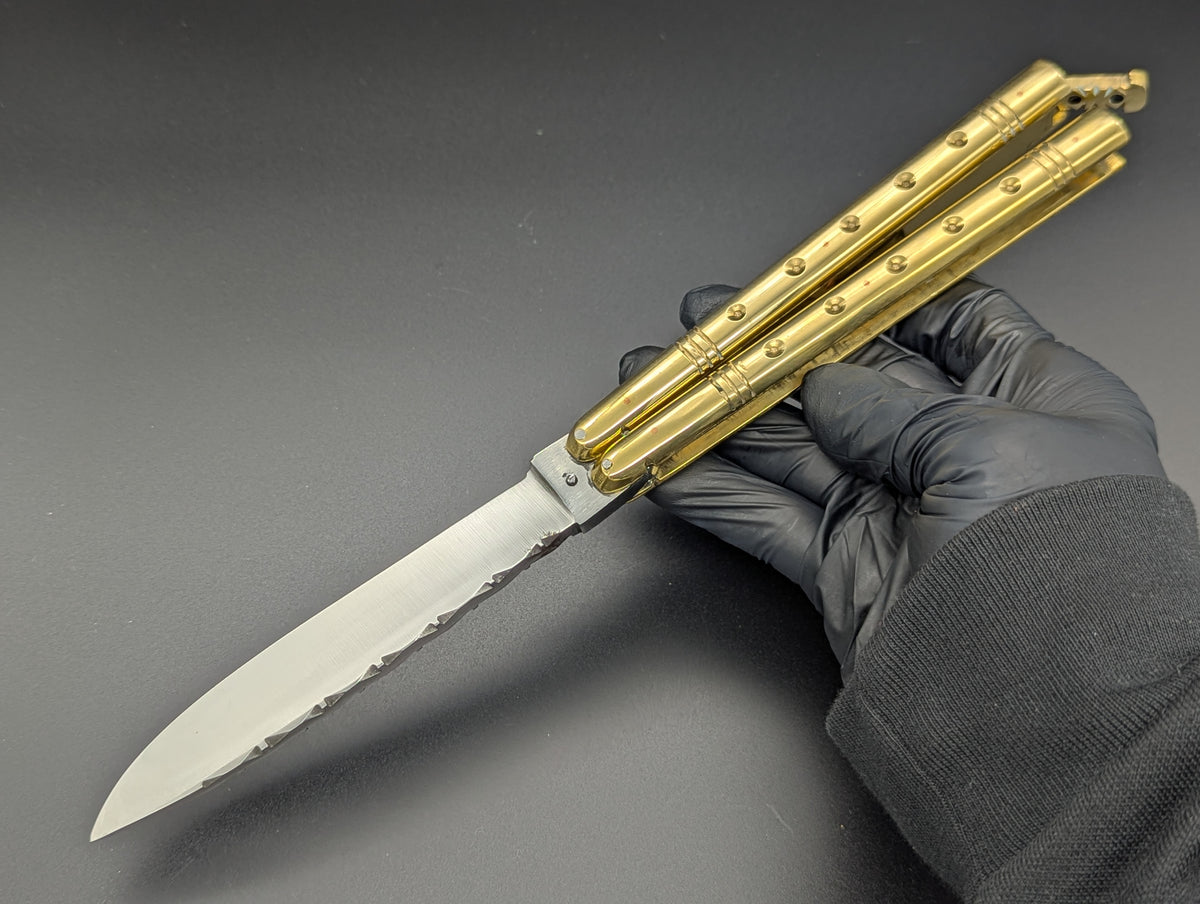 11" 336 GRAM HEAVYWEIGHT FHM BALISONG BRASS/ DROP
