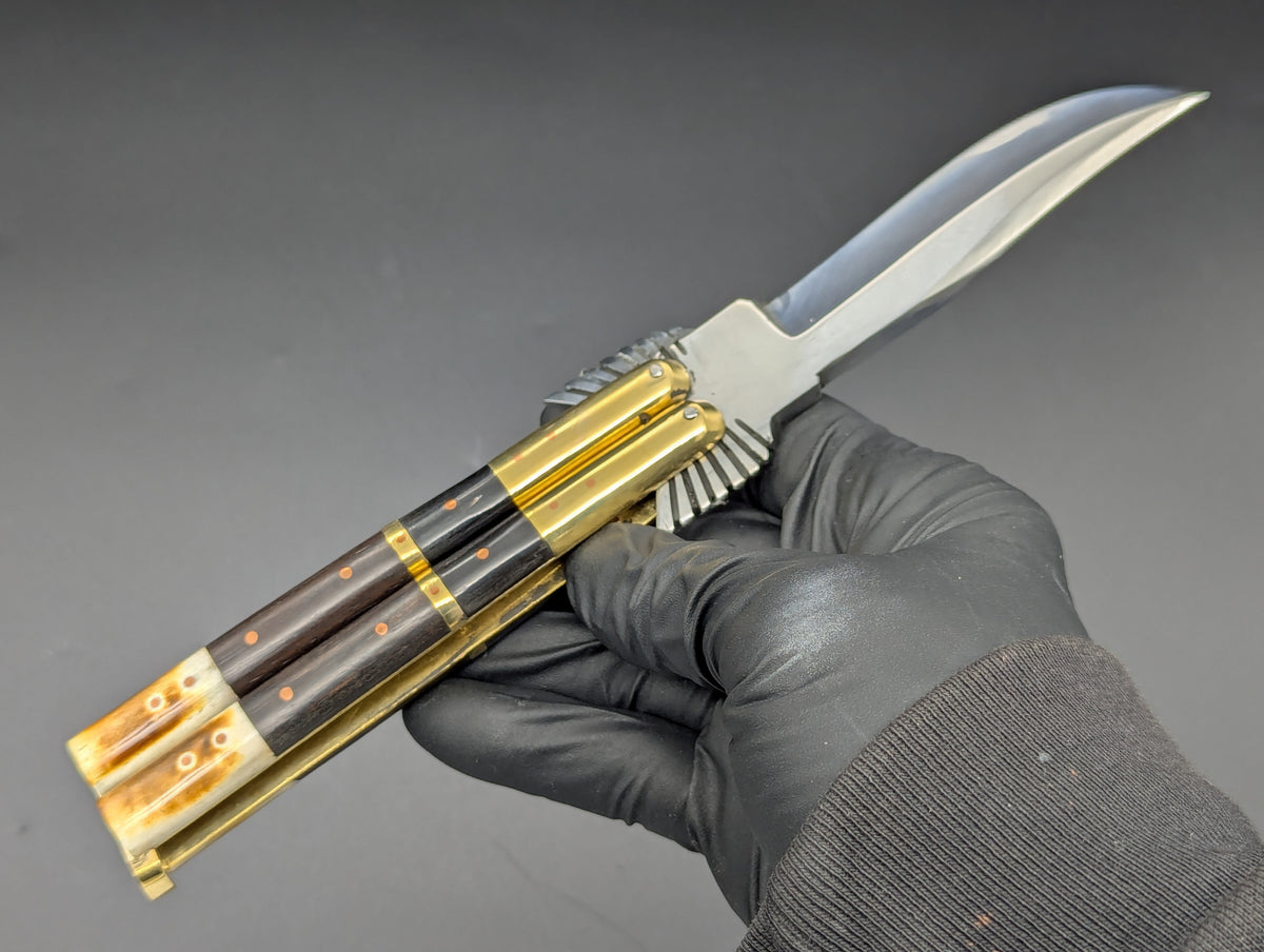CARVED EAGLE TANG PHILIPPINES HANDMADE BALISONG CLIP