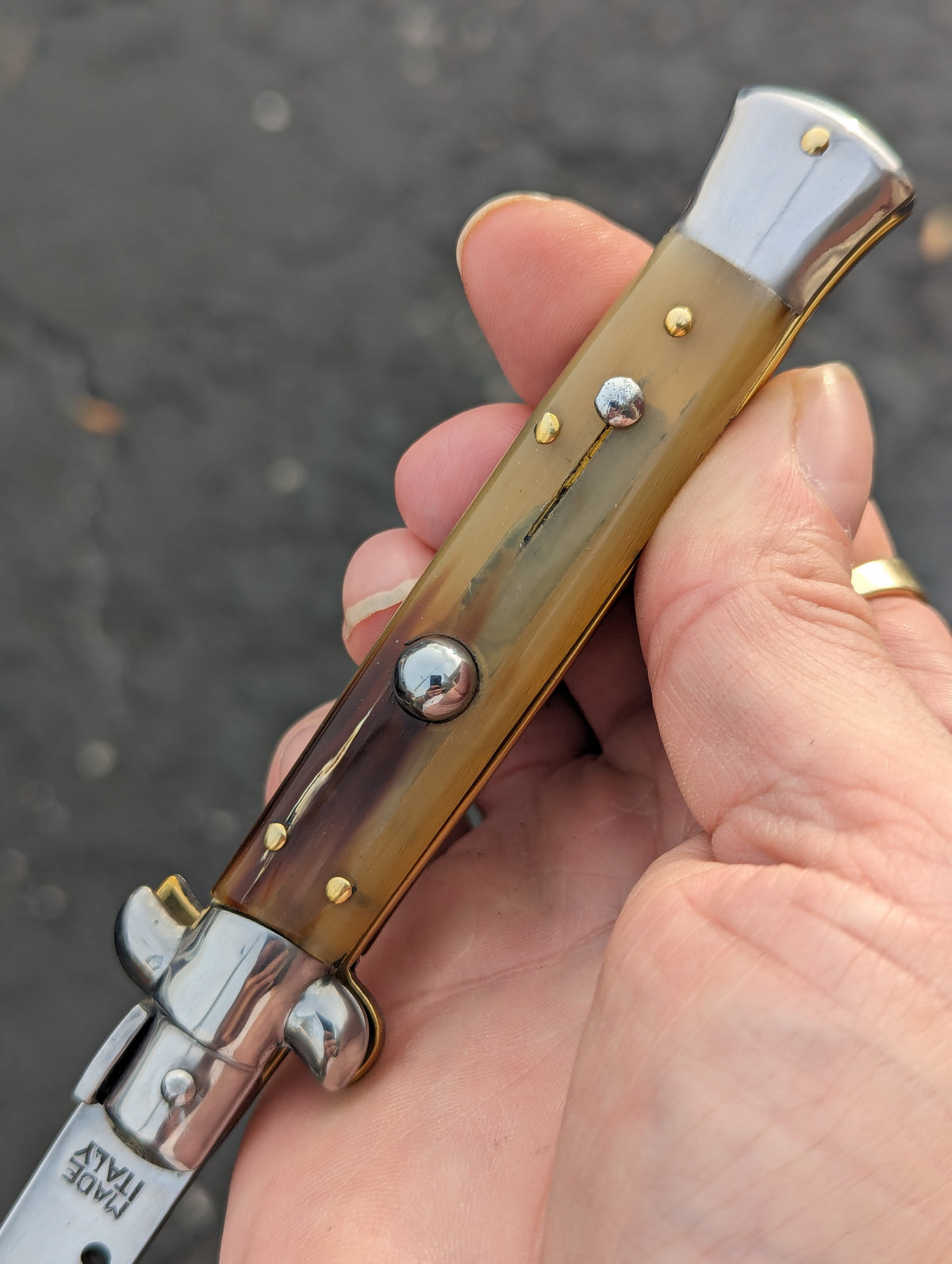 9" Renzo Beltrame Honey Horn Flat Grind Italian Stiletto #2