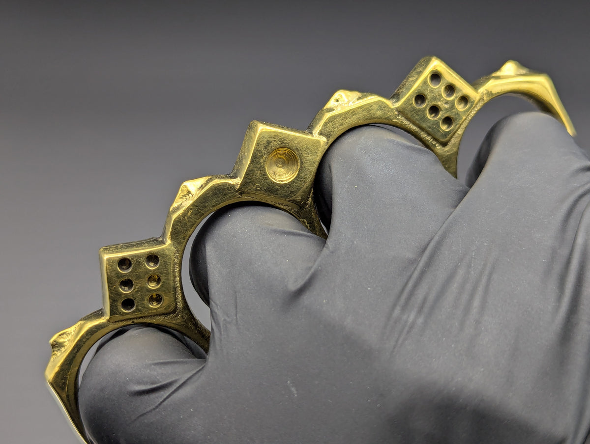 Roll Of The Dice Solid Cast Brass Knuckle Duster
