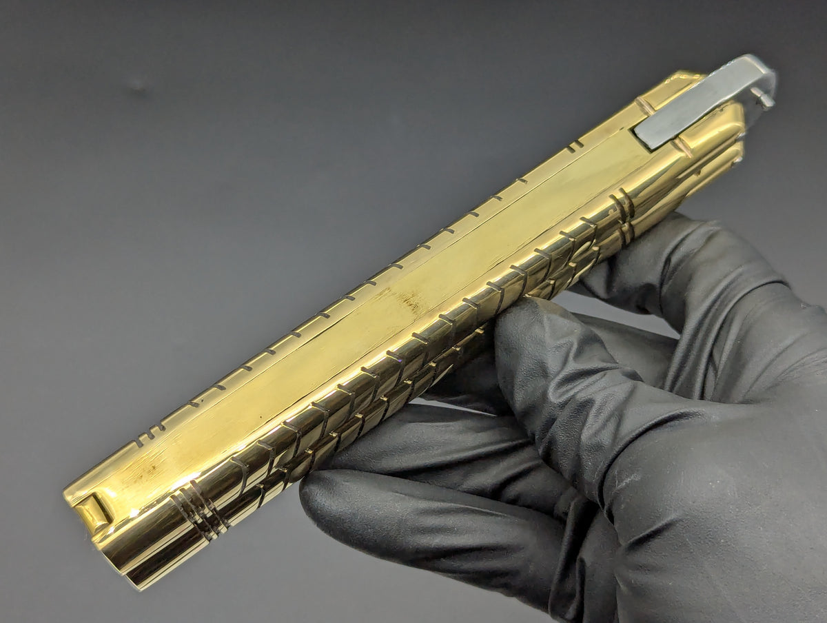 PHILIPPINES HANDMADE BALISONG SOLID BRASS HEAVYWEIGHT STRAIGHT BLADE