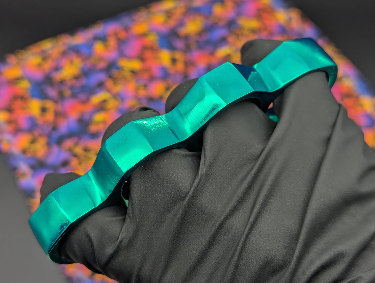 Metallic Green Alloy Square Top Brass Knuckles