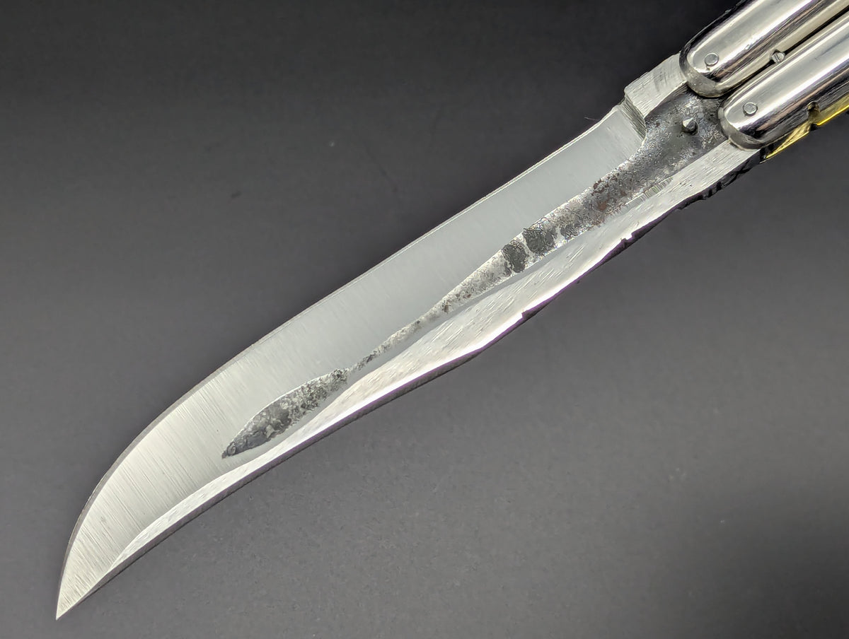 29cm 264g FIESTA FHM BALISONG RED/ YELLOW CLIP POINT