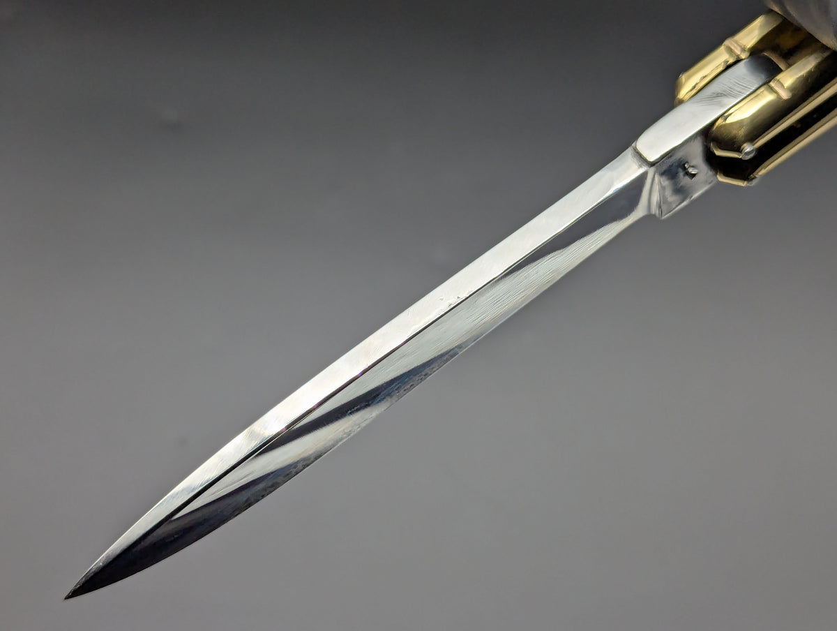 PHILIPPINES HANDMADE BALISONG SOLID BRASS HEAVYWEIGHT STRAIGHT BLADE