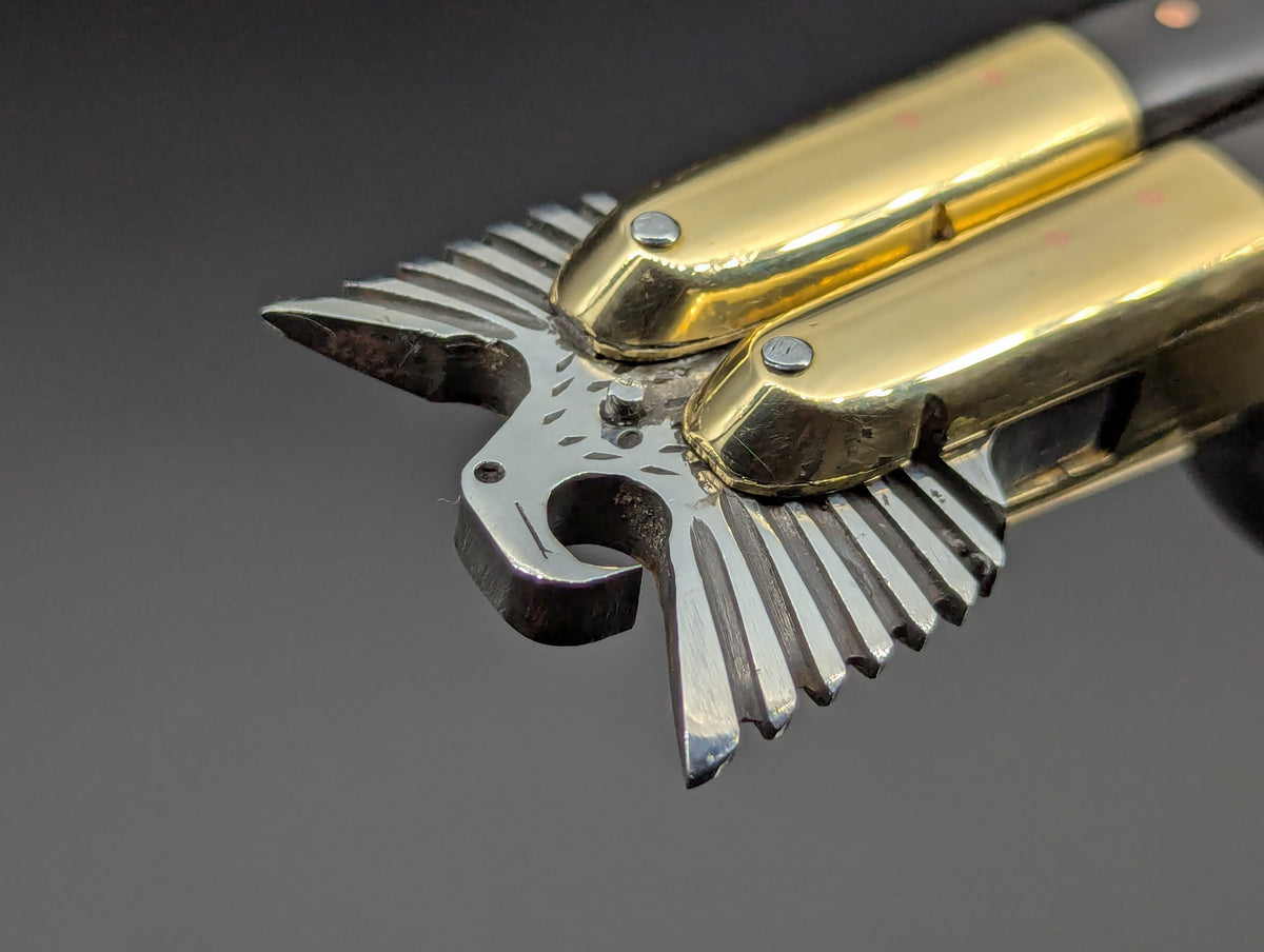 29CM RAMBO EAGLE TANG BRASS DEER HORN FHM BALISONG